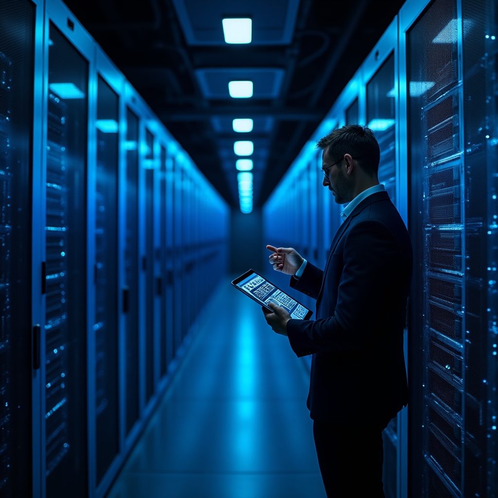 Secure server infrastructure with encryption hardware in data center